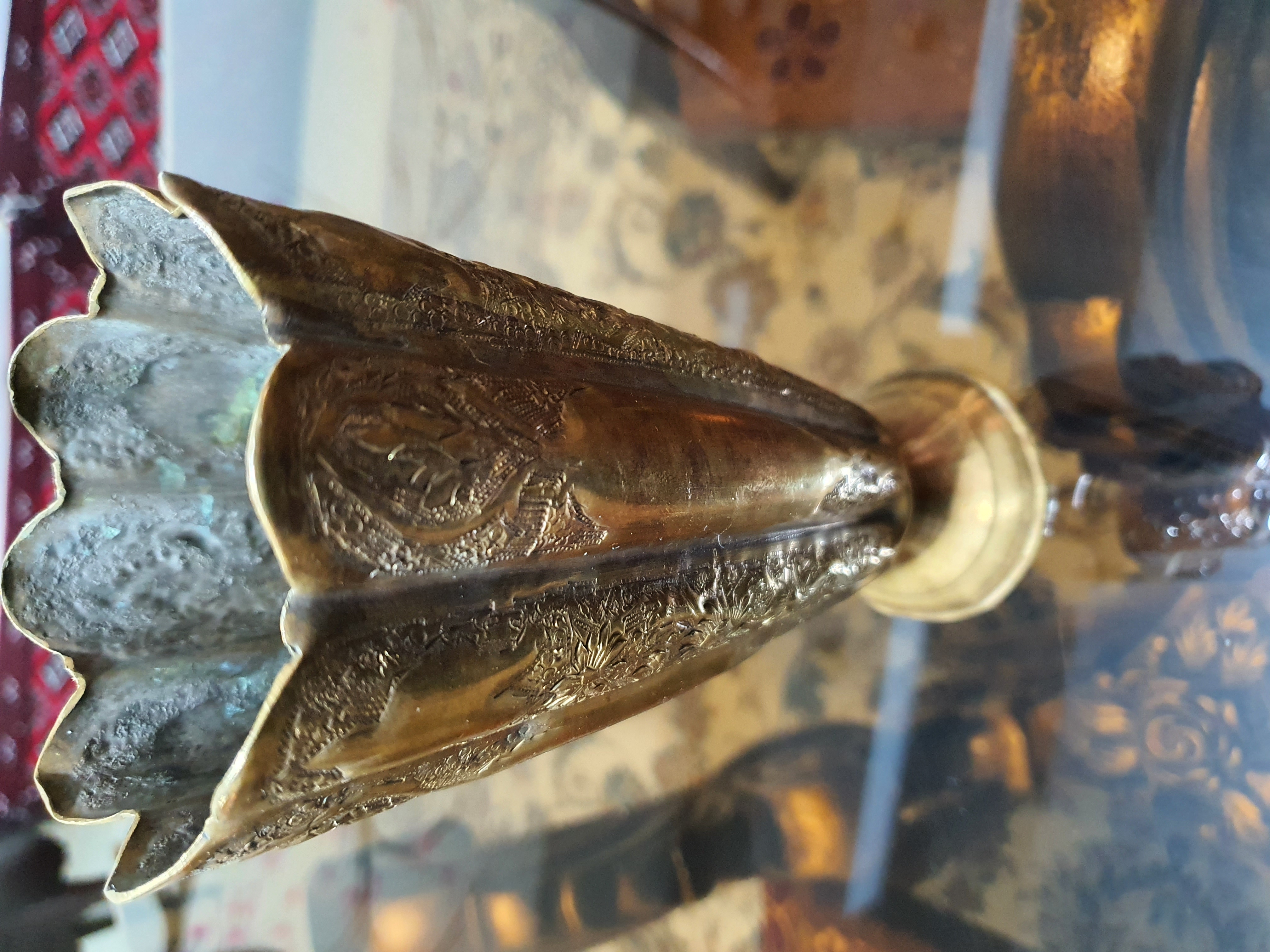 گلدان برنجی قجری