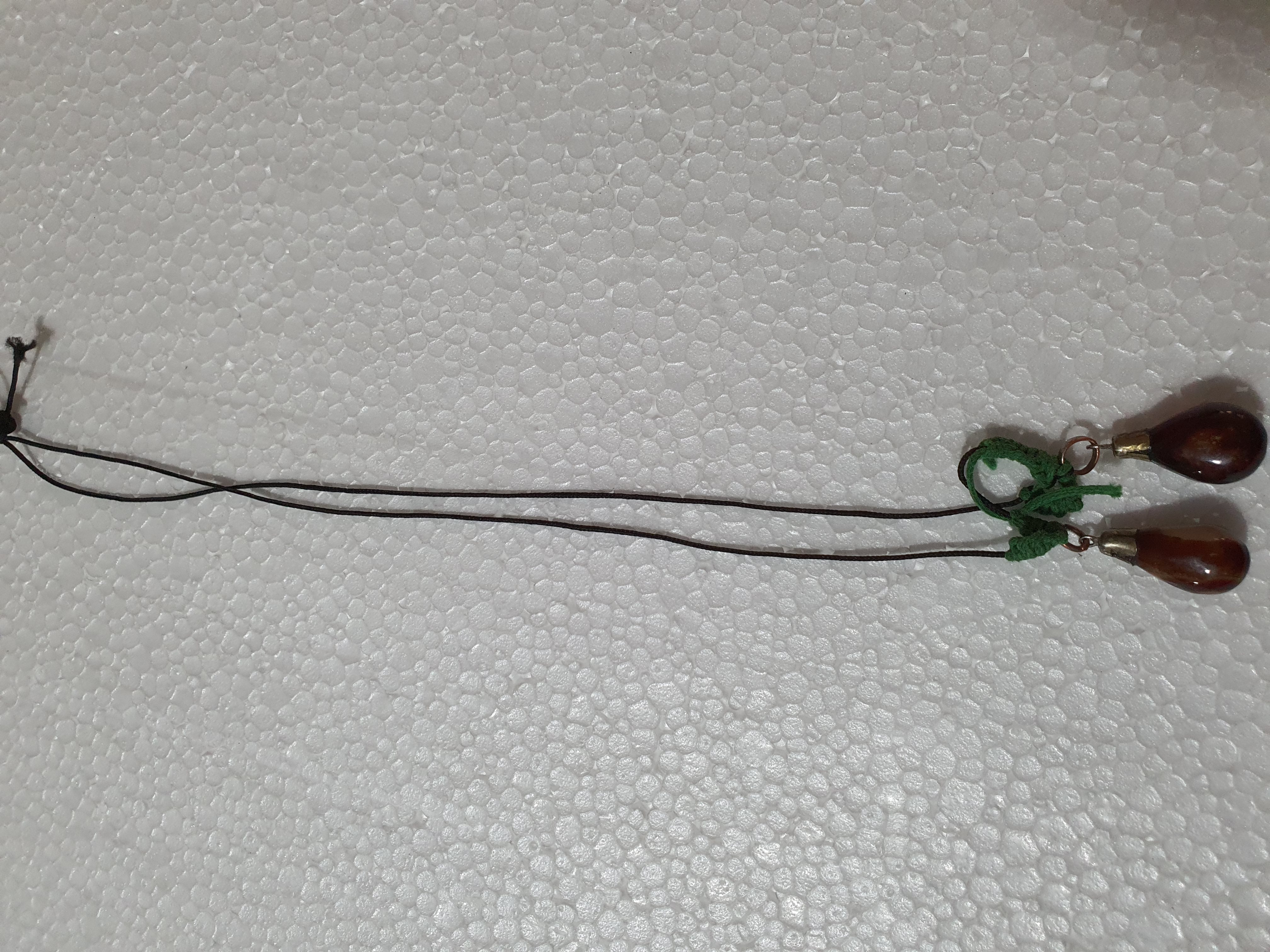 یک جفت سنگ عقیق عزم وجزم گردنبندی